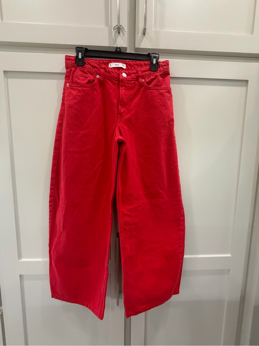 Mango Red Wide-Leg Jeans